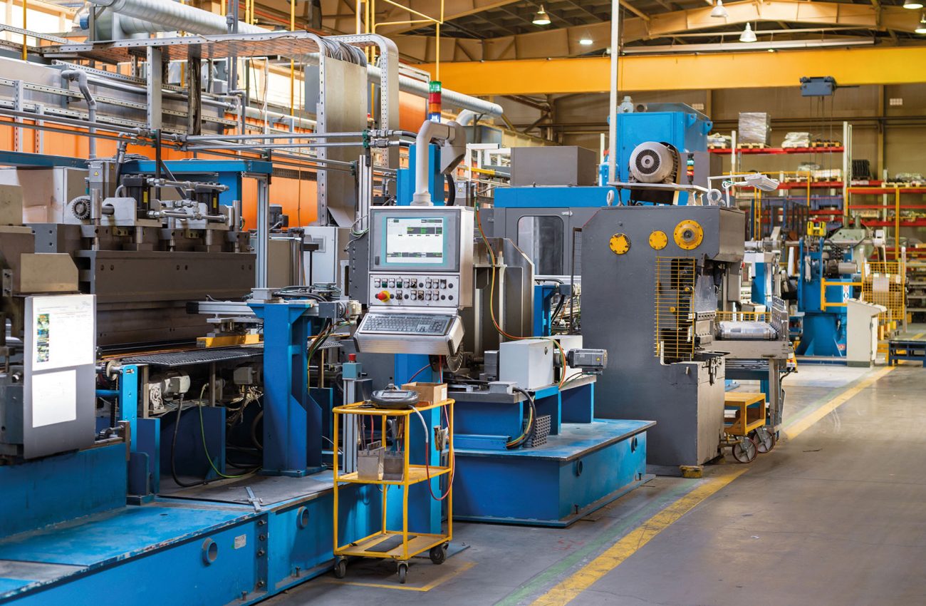 The interior of the metalworking shop. Modern industrial enterprise.