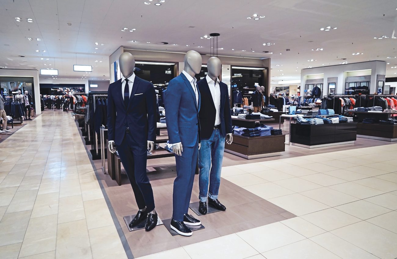 Store with luxury male clothes