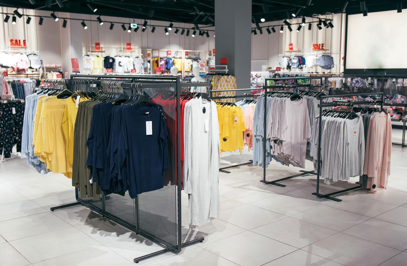 Interior of women's clothing store