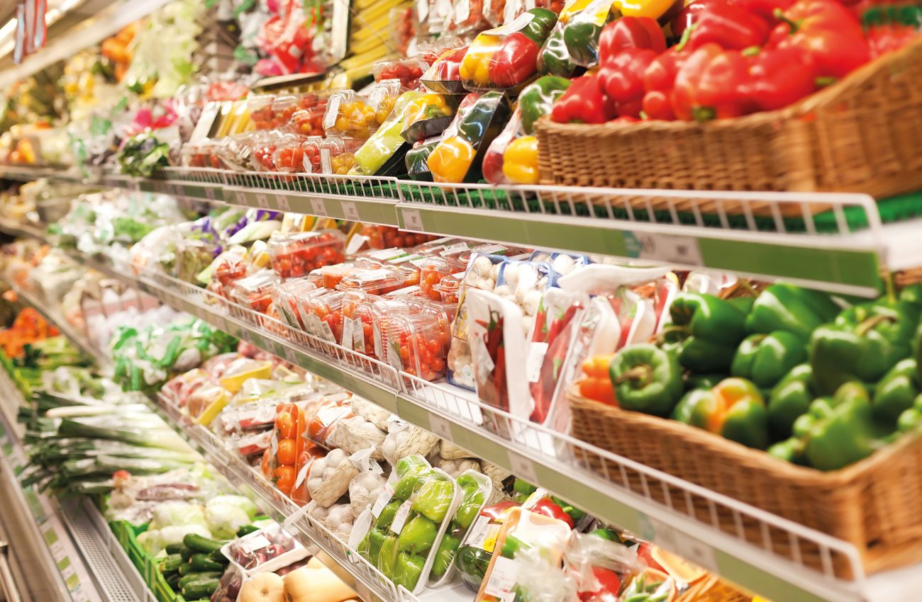 Shelf in the supermarket