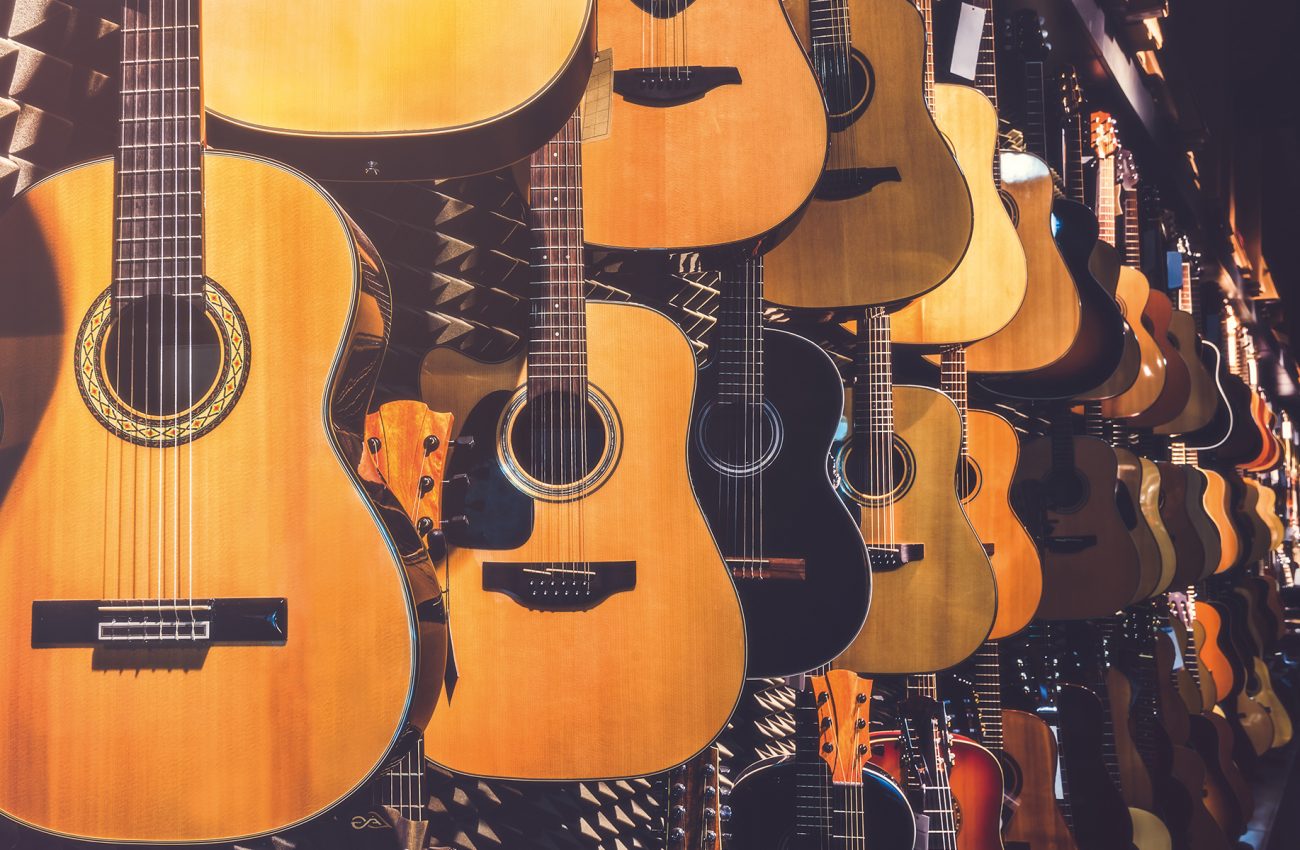 Guitars in Shop